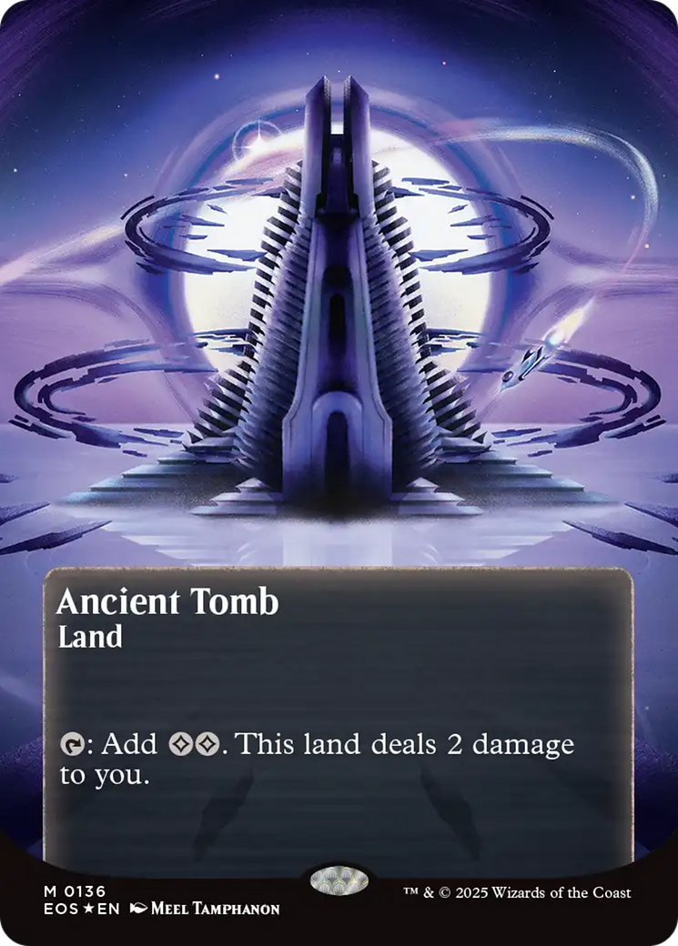 Ancient Tomb (0136) (Borderless) (Galaxy Foil) [Edge of Eternities: Stellar Sights] | Galactic Gamez