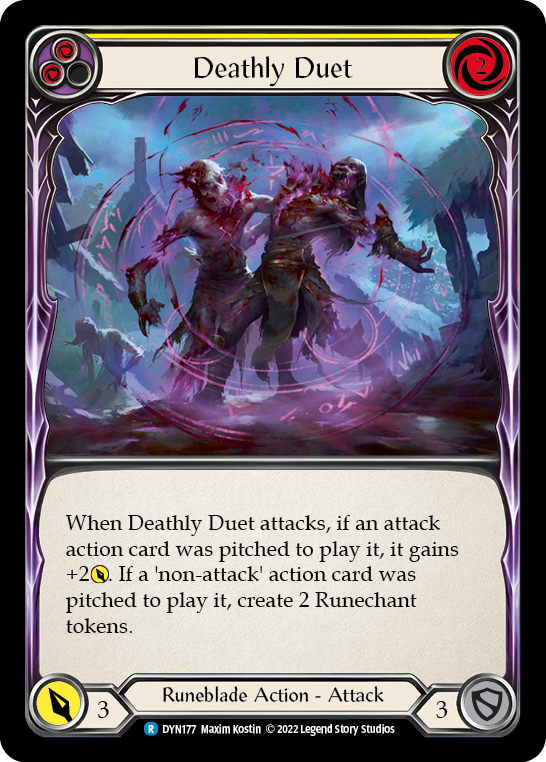 Deathly Duet (Yellow) [DYN177] (Dynasty)  Rainbow Foil | Galactic Gamez