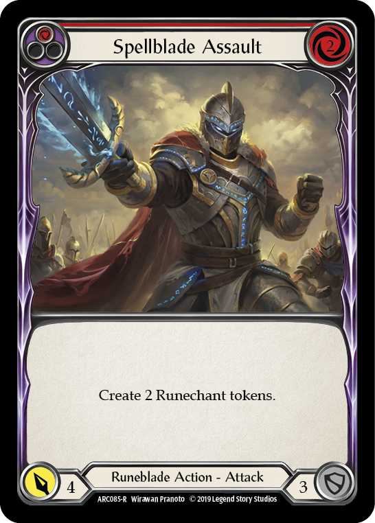 Spellblade Assault (Red) [ARC085-R] (Arcane Rising)  1st Edition Rainbow Foil | Galactic Gamez