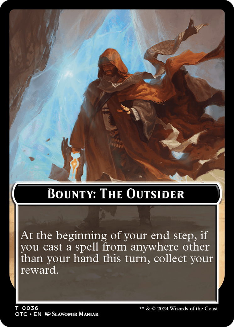 Bounty: The Outsider // Bounty Rules Double-Sided Token [Outlaws of Thunder Junction Commander Tokens] | Galactic Gamez