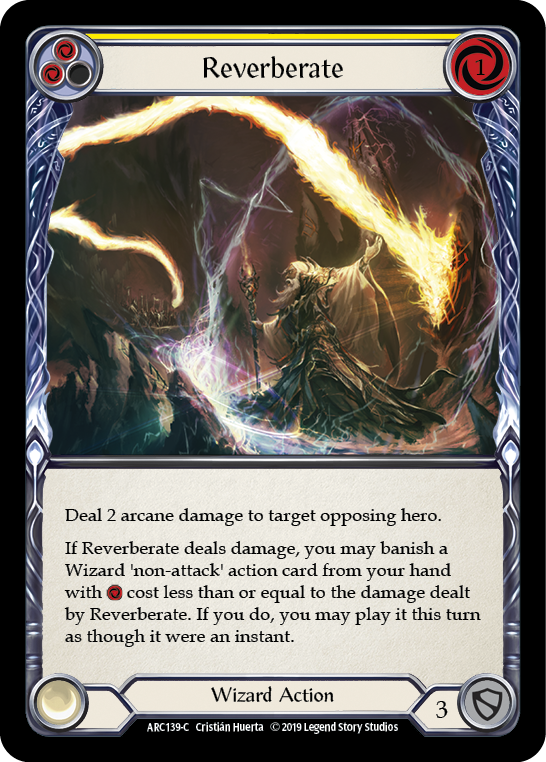 Reverberate (Yellow) [ARC139-C] (Arcane Rising)  1st Edition Rainbow Foil | Galactic Gamez
