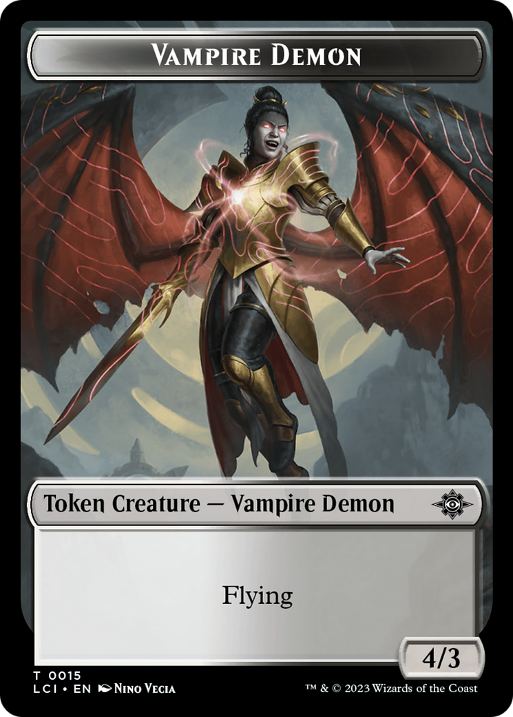 Vampire (0006) // Vampire Demon Double-Sided Token [The Lost Caverns of Ixalan Commander Tokens] | Galactic Gamez