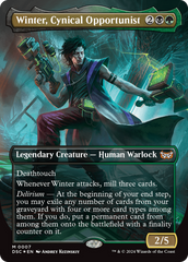 Winter, Cynical Opportunist (Borderless) [Duskmourn: House of Horror Commander] | Galactic Gamez