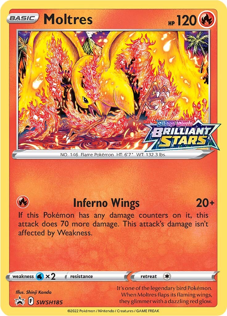 Moltres (SWSH185) (Prerelease Promo) [Sword & Shield: Black Star Promos] | Galactic Gamez