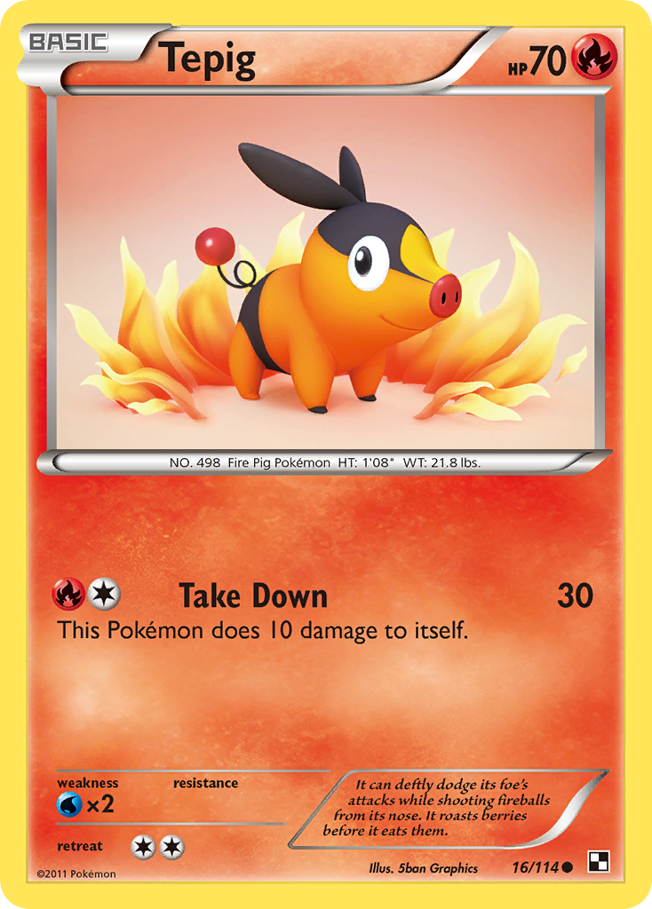 Tepig (16/114) [Black & White: Base Set] | Galactic Gamez