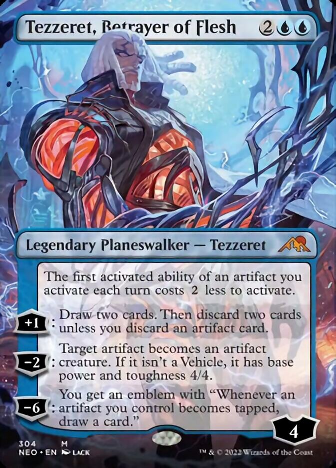 Tezzeret, Betrayer of Flesh (Borderless) [Kamigawa: Neon Dynasty] | Galactic Gamez