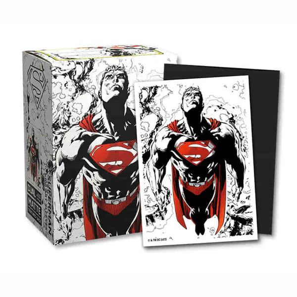 Dual Matte Sleeves Superman RED-WHITE (100ct) | Galactic Gamez