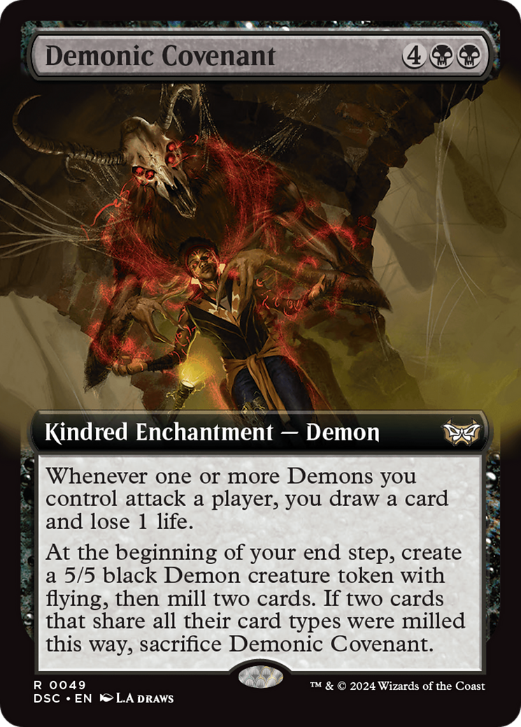 Demonic Covenant (Extended Art) [Duskmourn: House of Horror Commander] | Galactic Gamez