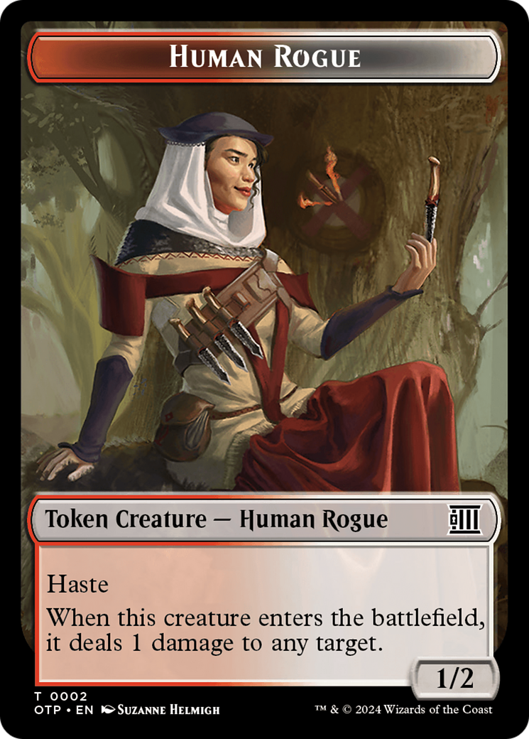 Human Rogue // Plot Double-Sided Token [Outlaws of Thunder Junction: Breaking News Tokens] | Galactic Gamez