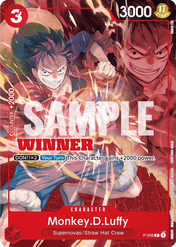 Monkey.D.Luffy (P-006) (Winner Pack Vol. 1) [One Piece Promotion Cards] | Galactic Gamez