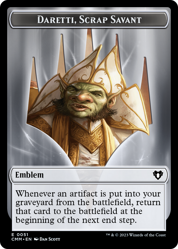 Daretti, Scrap Savant Emblem [Commander Masters Tokens] | Galactic Gamez