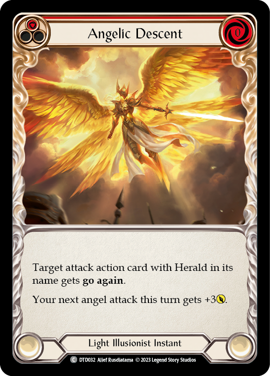 Angelic Descent (Red) [DTD032] (Dusk Till Dawn)  Rainbow Foil | Galactic Gamez