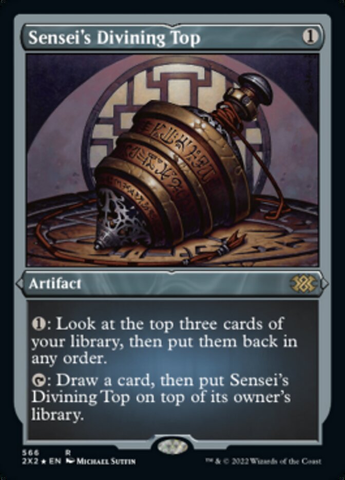 Sensei's Divining Top (Foil Etched) [Double Masters 2022] | Galactic Gamez