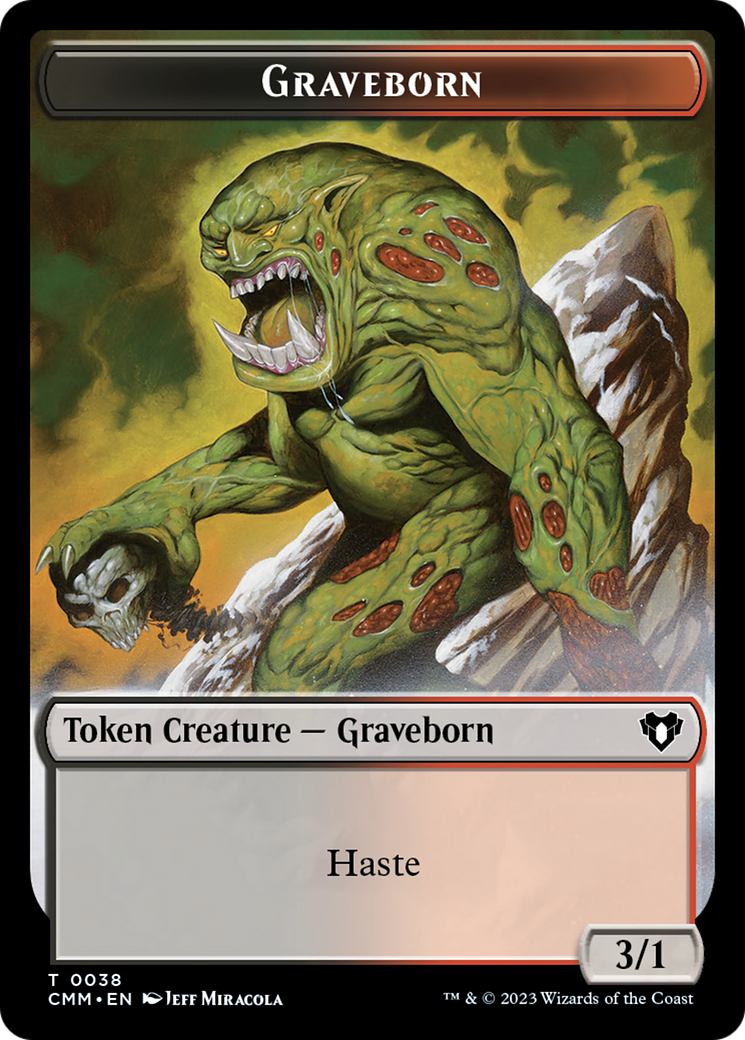 Spirit (0010) // Graveborn Double-Sided Token [Commander Masters Tokens] | Galactic Gamez