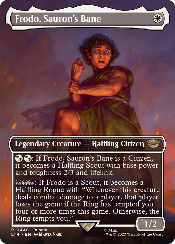 Frodo, Sauron's Bane (Borderless Alternate Art) [The Lord of the Rings: Tales of Middle-Earth] | Galactic Gamez