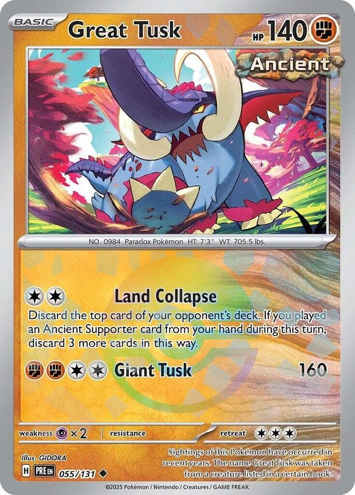 Great Tusk (055/131) (Poke Ball Pattern) [Scarlet & Violet: Prismatic Evolutions] | Galactic Gamez