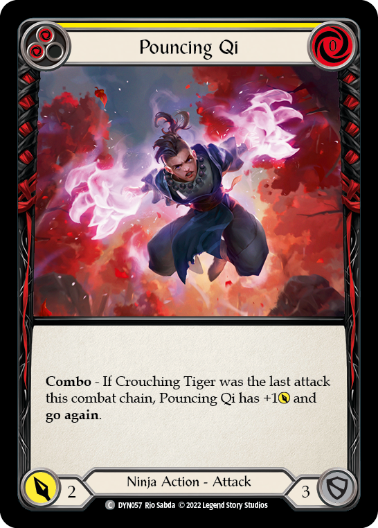 Pouncing Qi (Yellow) [DYN057] (Dynasty)  Rainbow Foil | Galactic Gamez