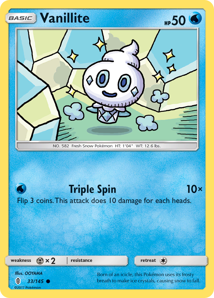 Vanillite (33/145) [Sun & Moon: Guardians Rising] | Galactic Gamez