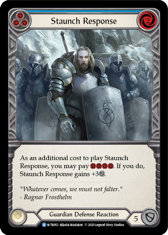 Staunch Response (Blue) [U-WTR053] (Welcome to Rathe Unlimited)  Unlimited Rainbow Foil | Galactic Gamez