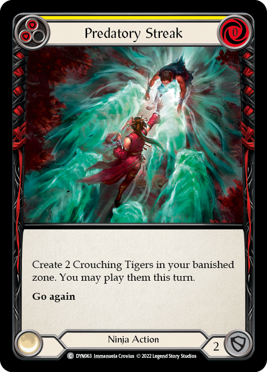 Predatory Streak (Yellow) [DYN063] (Dynasty)  Rainbow Foil | Galactic Gamez