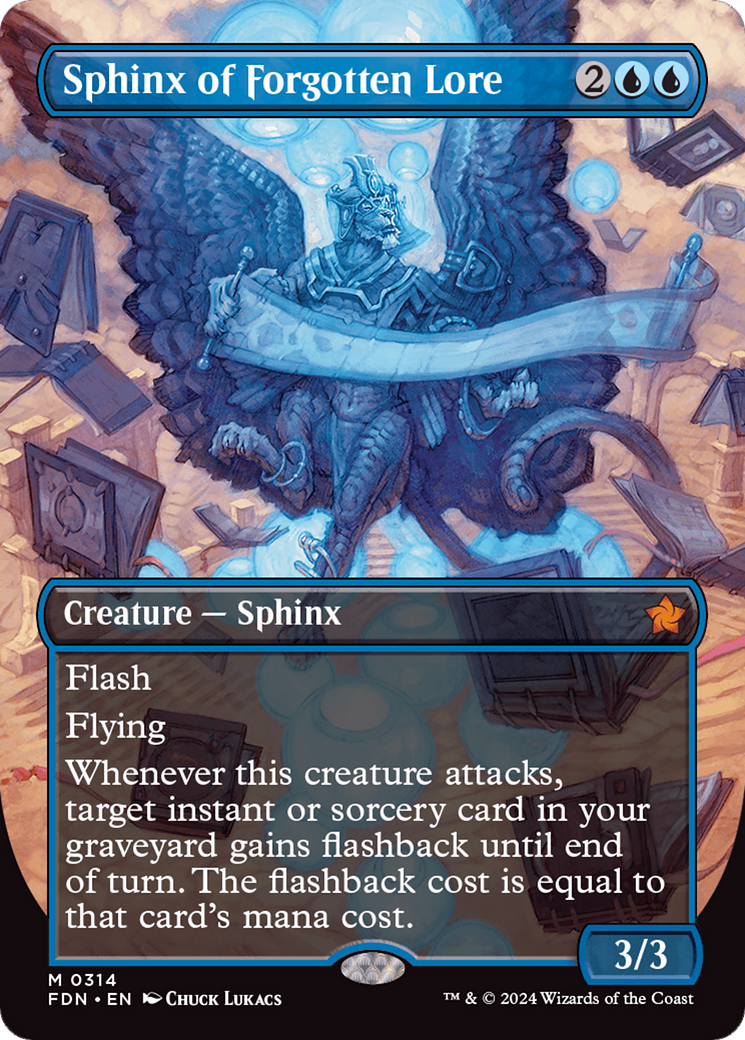 Sphinx of Forgotten Lore (Borderless) [Foundations] | Galactic Gamez