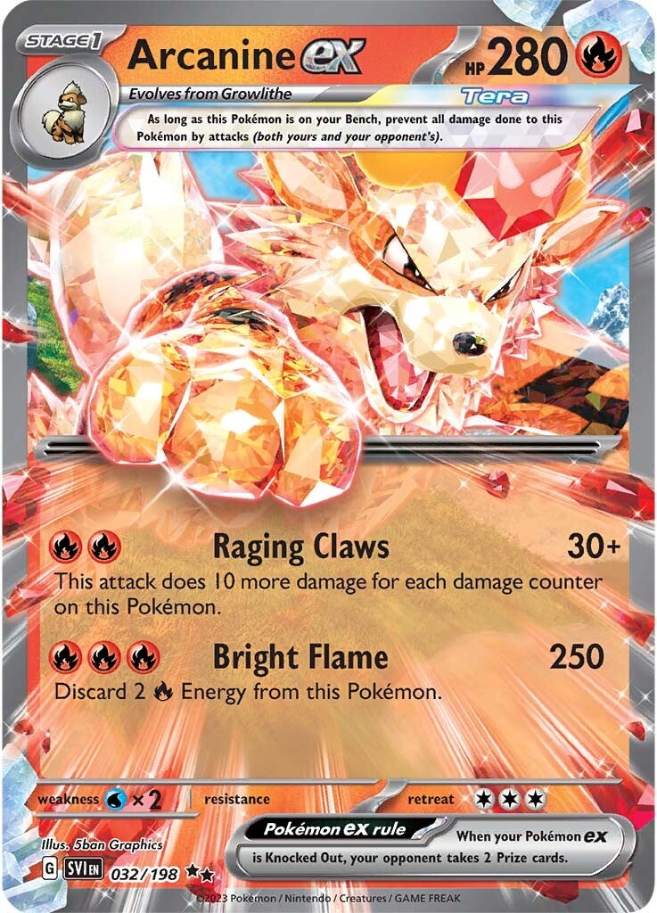 Arcanine ex (032/198) [Scarlet & Violet: Base Set] | Galactic Gamez