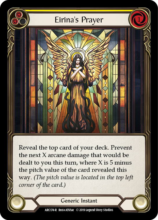 Eirina's Prayer (Yellow) [ARC174-R] (Arcane Rising)  1st Edition Normal | Galactic Gamez