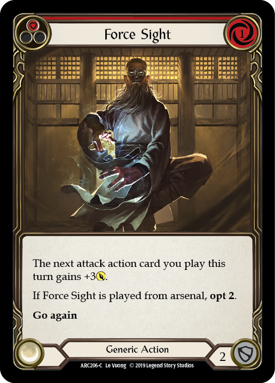 Force Sight (Red) [ARC206-C] (Arcane Rising)  1st Edition Rainbow Foil | Galactic Gamez