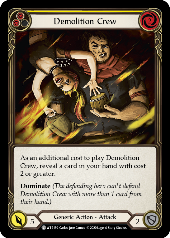 Demolition Crew (Yellow) [U-WTR180] (Welcome to Rathe Unlimited)  Unlimited Rainbow Foil | Galactic Gamez