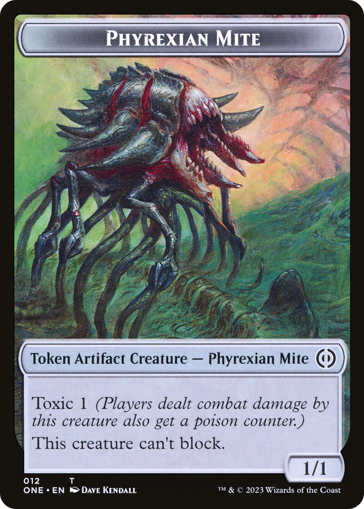 Phyrexian Mite (012) // The Hollow Sentinel Double-Sided Token [Phyrexia: All Will Be One Tokens] | Galactic Gamez