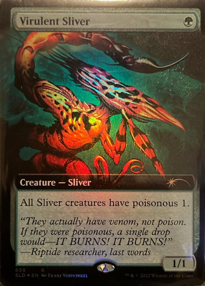 Virulent Sliver (Extended Art) [Secret Lair Drop Promos] | Galactic Gamez