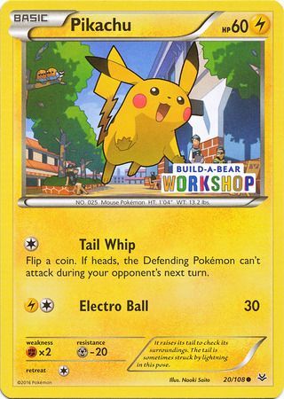 Pikachu (20/108) (Build A Bear Workshop Exclusive) [Miscellaneous Cards] | Galactic Gamez