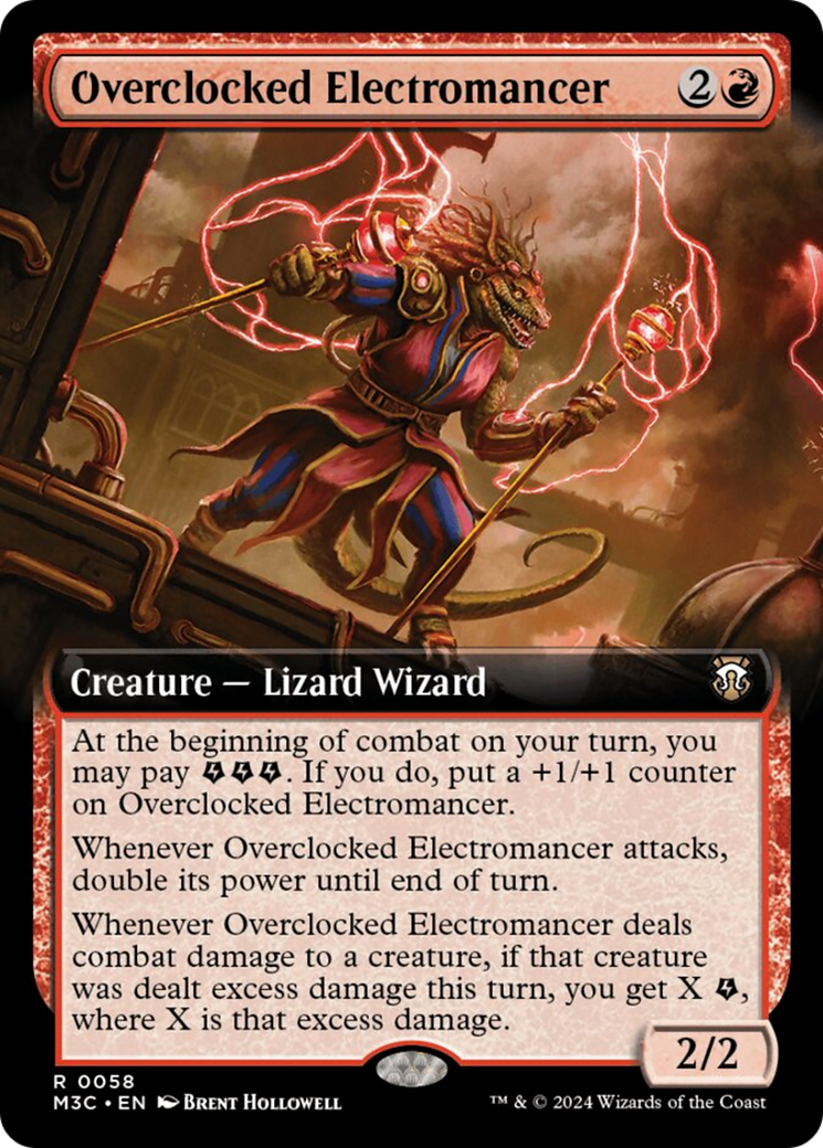 Overclocked Electromancer (Extended Art) (Ripple Foil) [Modern Horizons 3 Commander] | Galactic Gamez