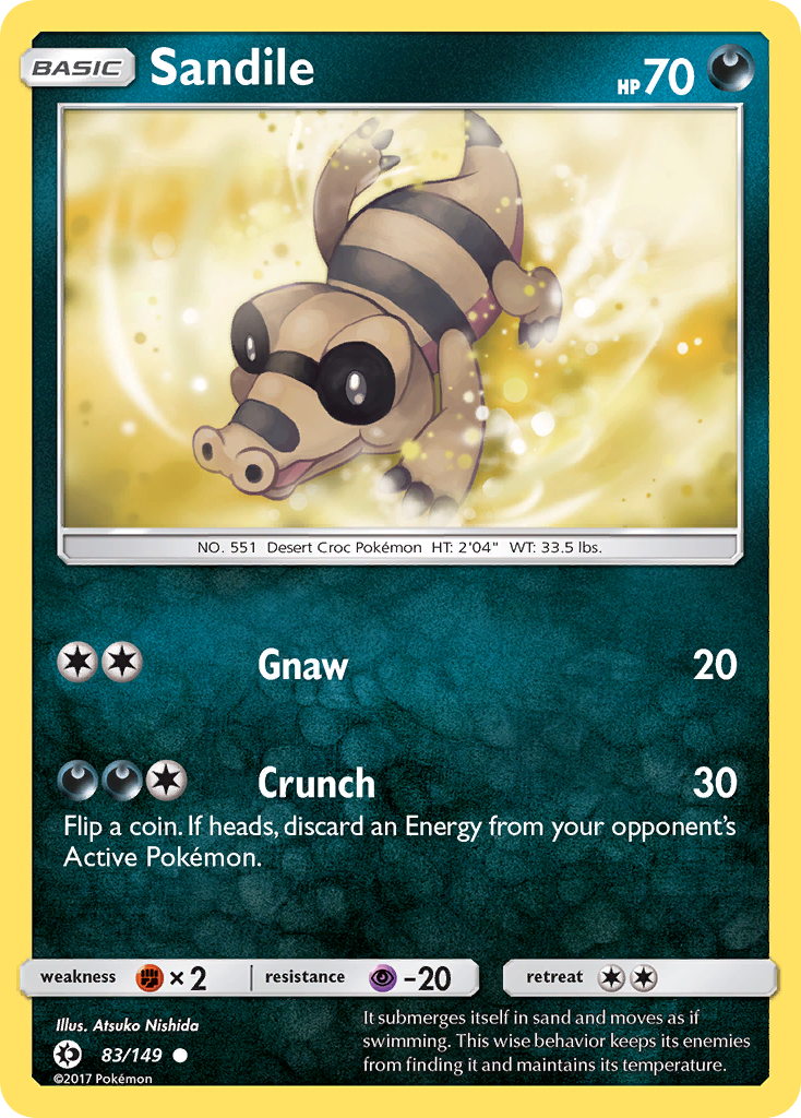 Sandile (83/149) [Sun & Moon: Base Set] | Galactic Gamez