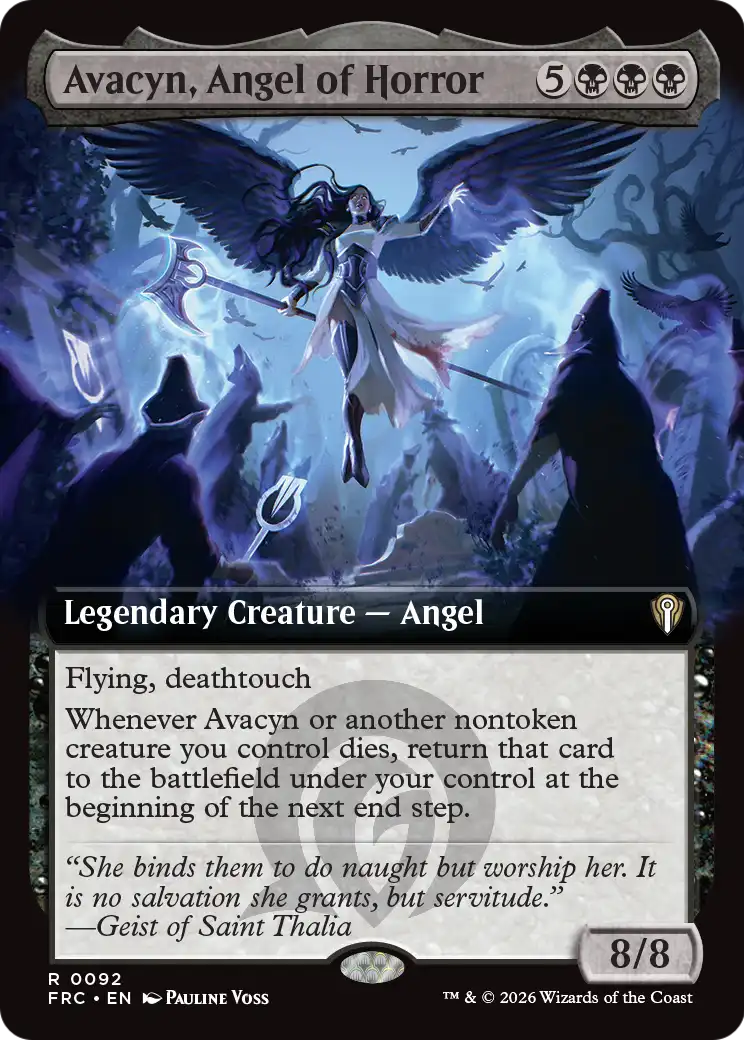 Avacyn, Angel of Horror (Extended Art) [Reality Fracture Commander] | Galactic Gamez