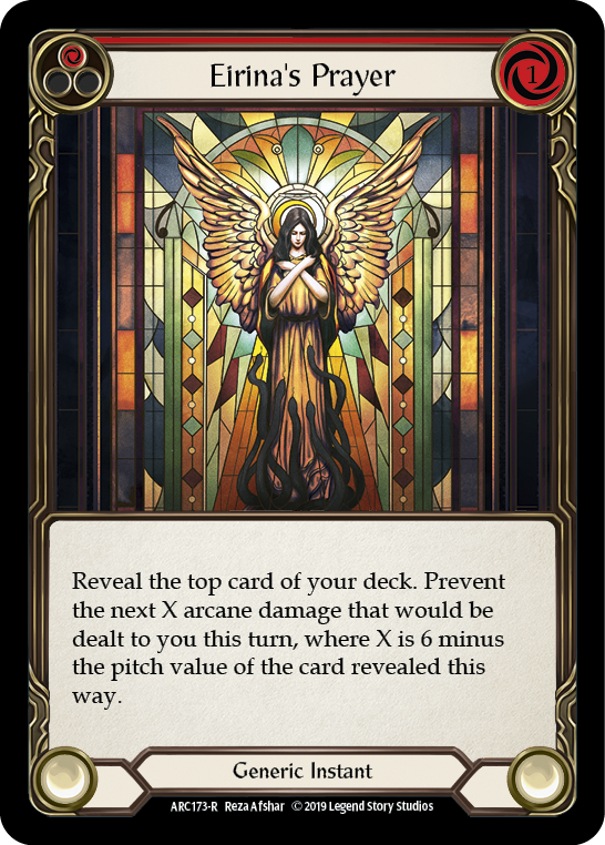 Eirina's Prayer (Red) [ARC173-R] (Arcane Rising)  1st Edition Rainbow Foil | Galactic Gamez