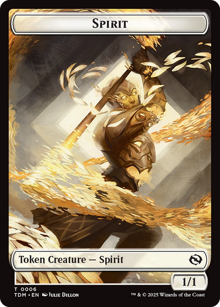 Spirit (0006) // Spirit (0007) Double-Sided Token [Tarkir: Dragonstorm Tokens] | Galactic Gamez