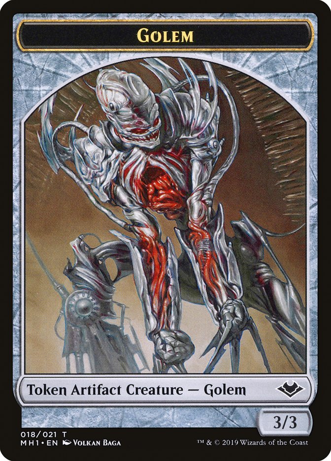 Elemental (008) // Golem (018) Double-Sided Token [Modern Horizons Tokens] | Galactic Gamez