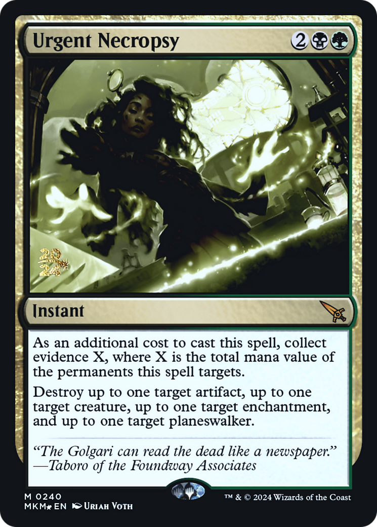 Urgent Necropsy [Murders at Karlov Manor Prerelease Promos] | Galactic Gamez