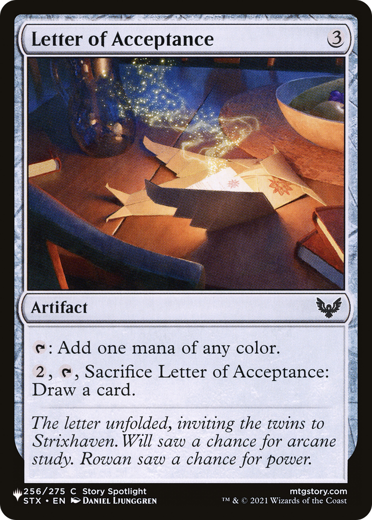 Letter of Acceptance [The List] | Galactic Gamez