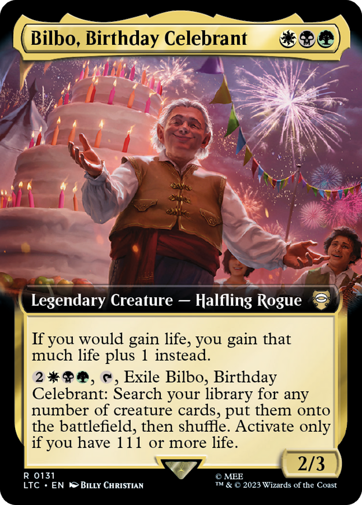 Bilbo, Birthday Celebrant (Extended Art) [The Lord of the Rings: Tales of Middle-Earth Commander] | Galactic Gamez