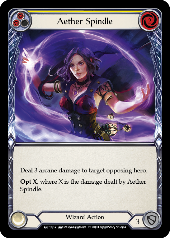 Aether Spindle (Yellow) [ARC127-R] (Arcane Rising)  1st Edition Rainbow Foil | Galactic Gamez