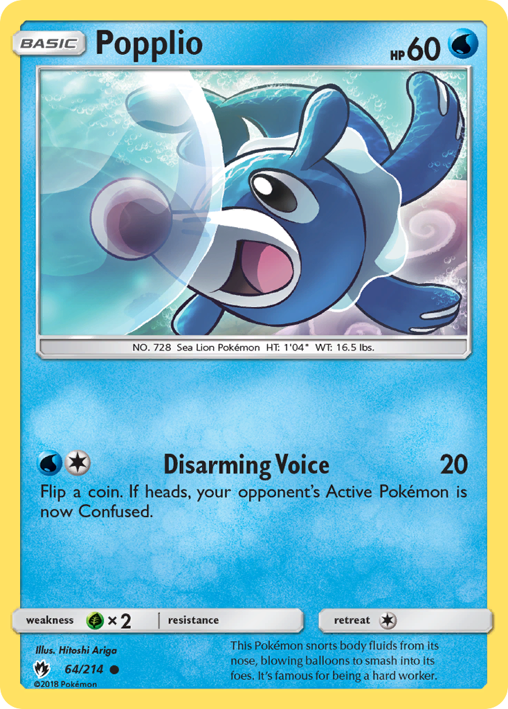 Popplio (64/214) [Sun & Moon: Lost Thunder] | Galactic Gamez