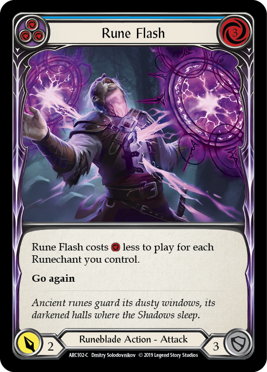 Rune Flash (Blue) [ARC102-C] (Arcane Rising)  1st Edition Rainbow Foil | Galactic Gamez