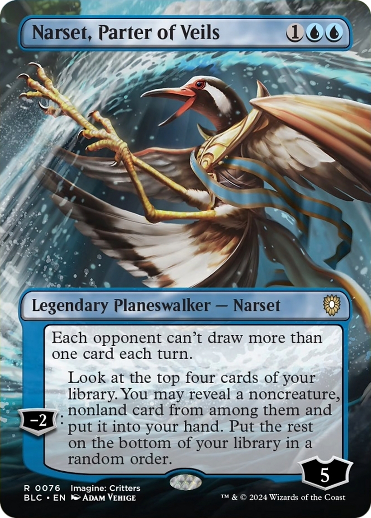 Narset, Parter of Veils (Borderless) [Bloomburrow Commander] | Galactic Gamez