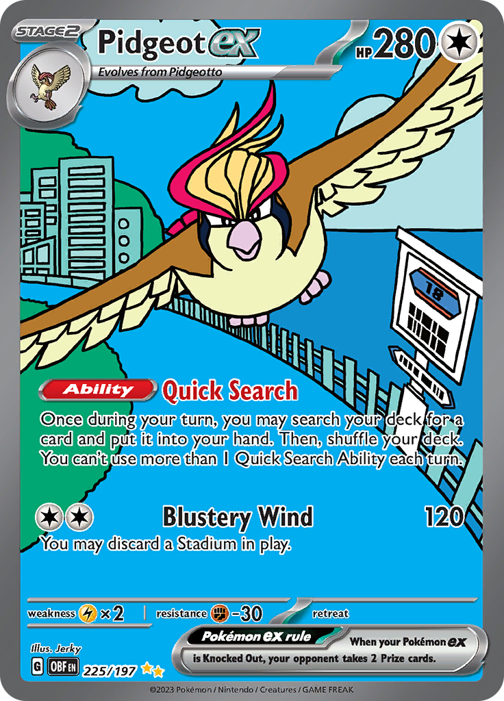 Pidgeot ex (225/197) [Scarlet & Violet: Obsidian Flames] | Galactic Gamez