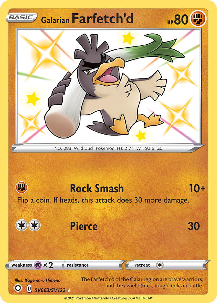Galarian Farfetch'd (SV063/SV122) [Sword & Shield: Shining Fates] | Galactic Gamez