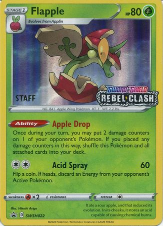 Flapple (SWSH022) (Staff Prerelease Promo) [Sword & Shield: Black Star Promos] | Galactic Gamez