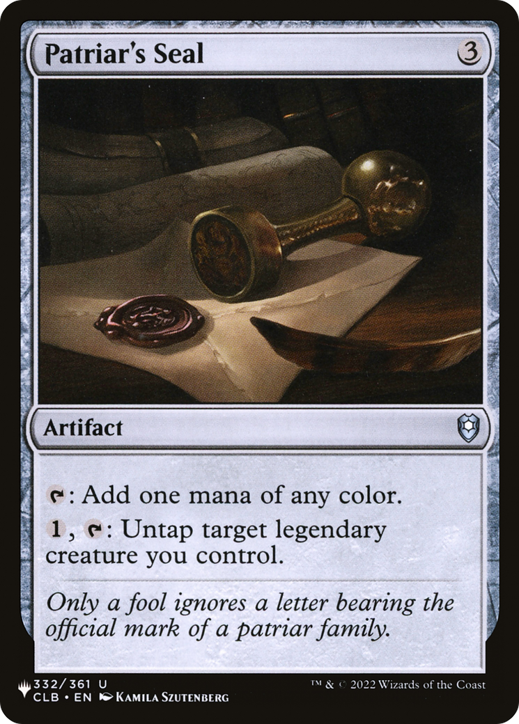 Patriar's Seal [The List] | Galactic Gamez