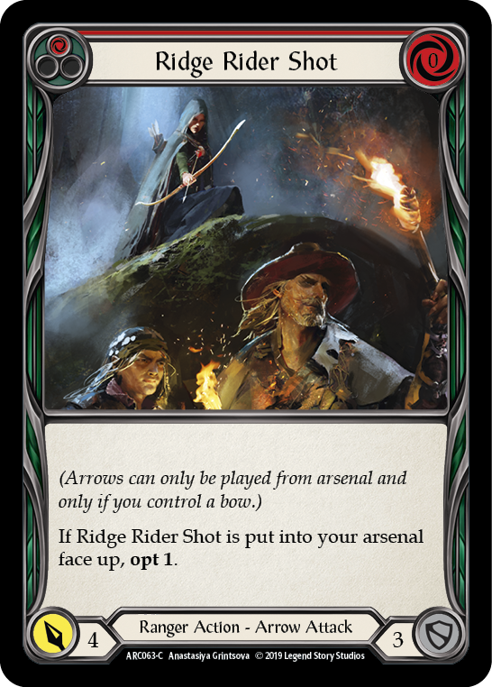 Ridge Rider Shot (Red) [ARC063-C] (Arcane Rising)  1st Edition Rainbow Foil | Galactic Gamez